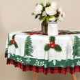 thumbnail image 3 of Nanqianyi Christmas Holly Tablecloth Round 70 Inch Winter Xmas Tree Leaves Wrinkle Resistant Table Cloth for Home Kitchen Dining Party Picnic, 3 of 10