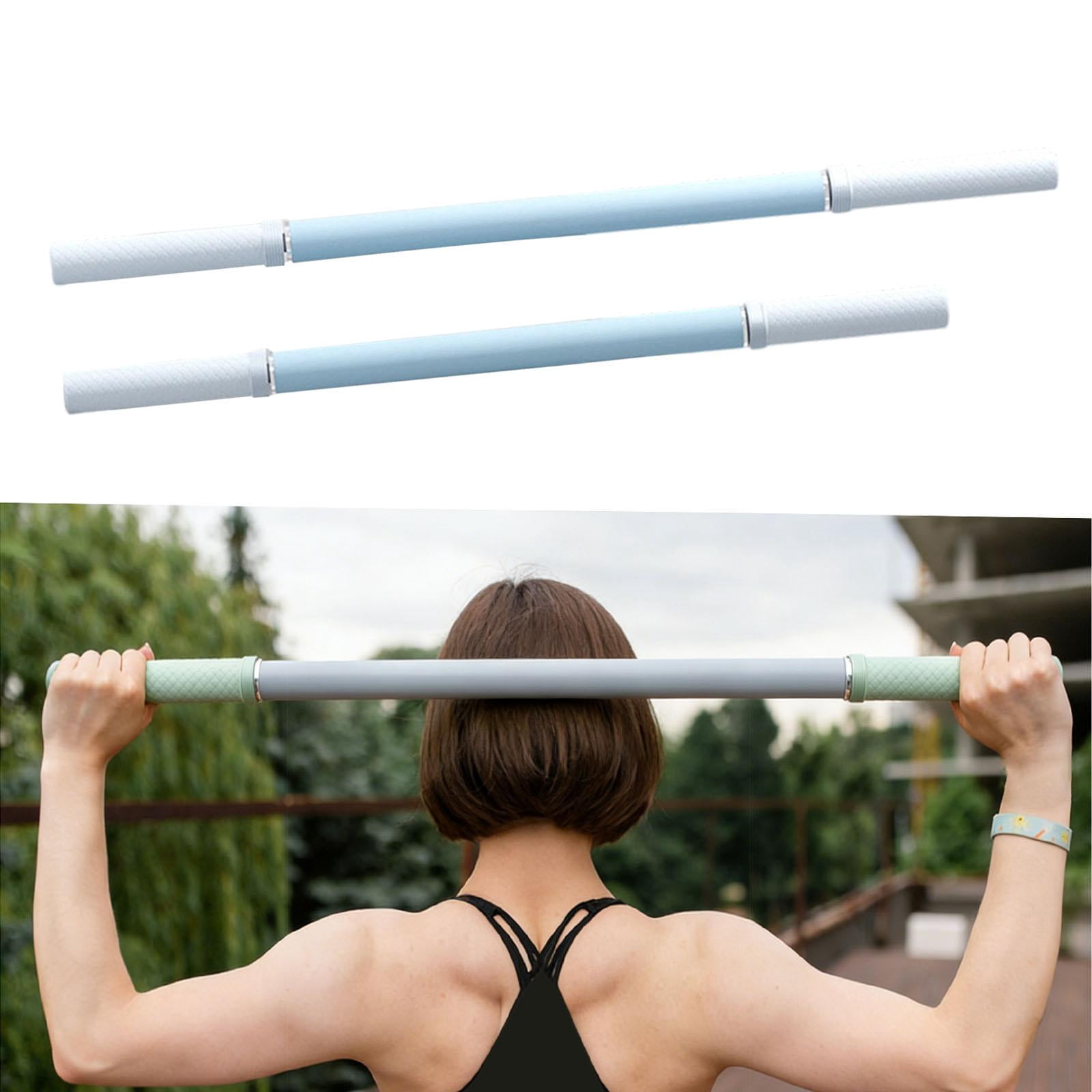 Baoblaze 2 Pieces Massage Roller Stick Comfortable Multipurpose Yoga Stretching Tool Body blue