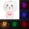 thumbnail image 1 of Lámpara de noche con luz de grabación LED con carga USB de gato lindo y colorido de silicona para el dormitorio del hogar (rosa), 1 of 8