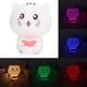 thumbnail image 2 of Lámpara de noche con luz de grabación LED con carga USB de gato lindo y colorido de silicona para el dormitorio del hogar (rosa), 2 of 8