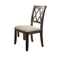 thumbnail image 2 of ACME Chaise Latérale Claudia en Lin Beige & Brun Récupéré, 2 of 4