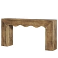 thumbnail image 3 of Fnova 63" Farmhouse Console Table with Wave Edge, Long Narrow Wood Entryway Table, Sofa Table for Living Room, Hallway, Behind Couch, Light Brown, 3 of 12