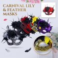 thumbnail image 5 of Cosplay Mask, Venetian Feather Flower Masquerade Mask, Vintage Lace Floral Half‑Eye Costume Mask With Feather Embellishment, Adjustable Party Mask for Mardi Gras, Halloween, Prom & Dress‑Up Events, 5 of 5