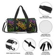 thumbnail image 6 of Xecao Mardi Gras Surface print Round Travel Duffel Bag is a foldable gym bag with an inner pocket, perfect for travel sports, 6 of 8