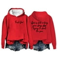 thumbnail image 1 of Prolriy Chandails à Capuchon pour Femmes, Sweat à Capuche Décontracté Imprimé Dieu Qui Écriture Encore pour Femmes Rouge P, 1 of 4