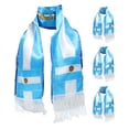thumbnail image 1 of KAKOWELY 4 bufandas tradicionales de punto de fútbol para aficionados de la selección nacional, accesorio de porristas para eventos deportivos, diseño de bandera de Argentina., 1 of 5