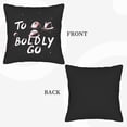thumbnail image 6 of Set of 2 18x18in Throw Pillow Covers with Playful ' TO BOLDLY GO ' Design Stylish Black Background Perfect for Couch Bed or Car, 6 of 8