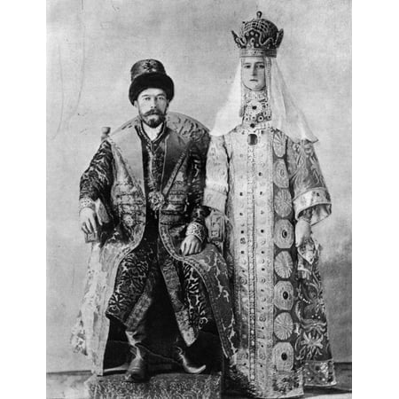 Nicholas Ii (1868-1918) Nczar Of Russia 1894-1917 With Alexandra Feodorovna Photograph C1905 Poster Print by Granger Collection