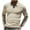 Khaki, variant on gbyLJF Men's Long Sleeve Button T-Shirt Solid Color Three-button Lapel Pullover Shirt Lightweight Regular Fit Golf Shirts