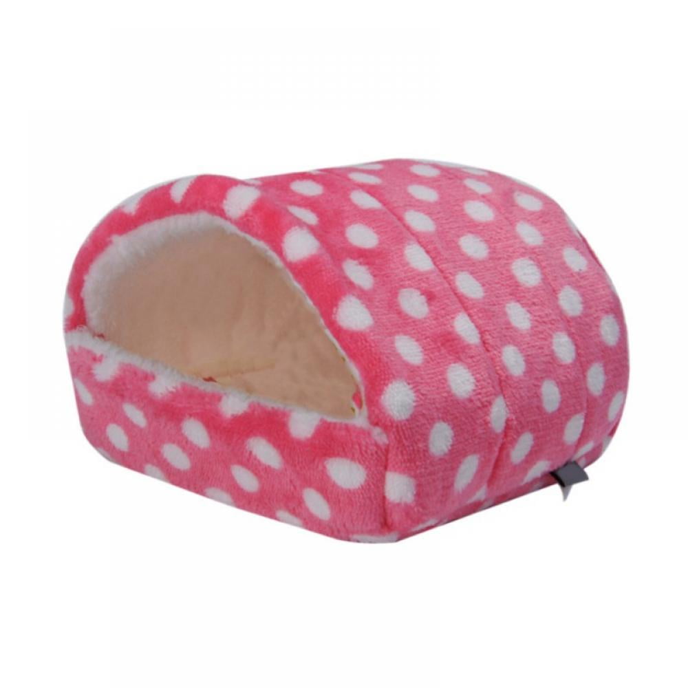 Hamster Guinea Pig Bed Warm Fleece Winter Pet Nest House with Cushion