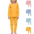 thumbnail image 2 of Qingpeng Kids Smooth​ Thermal Set Long Sleeve Crewneck Top Pants for Autumn Winter Matching Outfit Set for Kids, 2 of 6