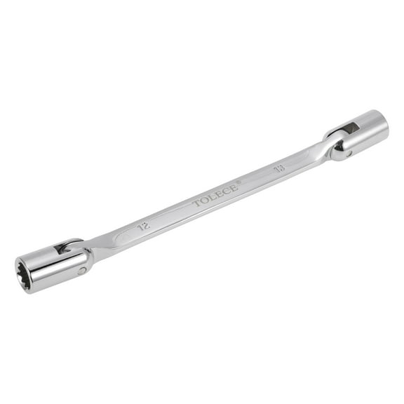 Unique Bargains 1 Pcs Socket Wrench Spanner Socket Remover Chrome Vanadium Steel 12 Point 12mm,13mm for Car Motorcycle Dirtbike Rotary Combination Wrench Double Ended