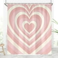 thumbnail image 3 of Valentine''s Day Lovely Heart Shower Curtain, Cute Pink Aesthetic Girl Red Heart Shaped 2000s Hippie Bath Curtains, Woman Girls Bathroom Curtain Decorative Set with 12 Hooks 72x72, 3 of 5