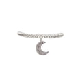 thumbnail image 6 of Women Silver Metal Chain Boot Bracelet Shoe Charm Jewelry Half Moon, 6 of 9