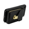 thumbnail image 5 of Allytech Case for iPhone XR, [Large Capacity] Wallet Case with Card Slots & Zipper Pocket, Premium PU Leather Metal Snap Kickstand Shockproof Case with Shoulder Strap, Black, 5 of 10