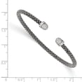 thumbnail image 2 of Auriga Fine Jewelry 925 Sterling Silver Ruthenium-Plated Zirconia Cuff Bangle 6.25inch for Women, 2 of 4