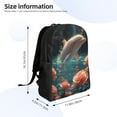 thumbnail image 4 of Cauagu Flower White Dolphin Print Backpacks,Travel Daypack Casual Laptop Backpack Bookbag Fits 15 Inch Computer for Men Women, 4 of 8