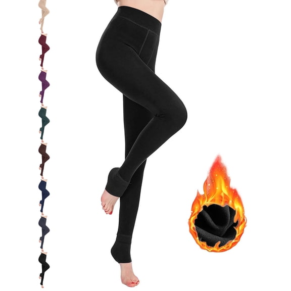 Women Leggings Dqueduo Women's Fashion Solid Color Warm Thick Casual Comfortable Leggings Long Pants