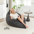 thumbnail image 4 of S-HOME Versatile 3-in-1 Bean Bag Chair with Removable Washable Cover,  for Lounging, Reading, and Leisure Activities, Grey, 4 of 18