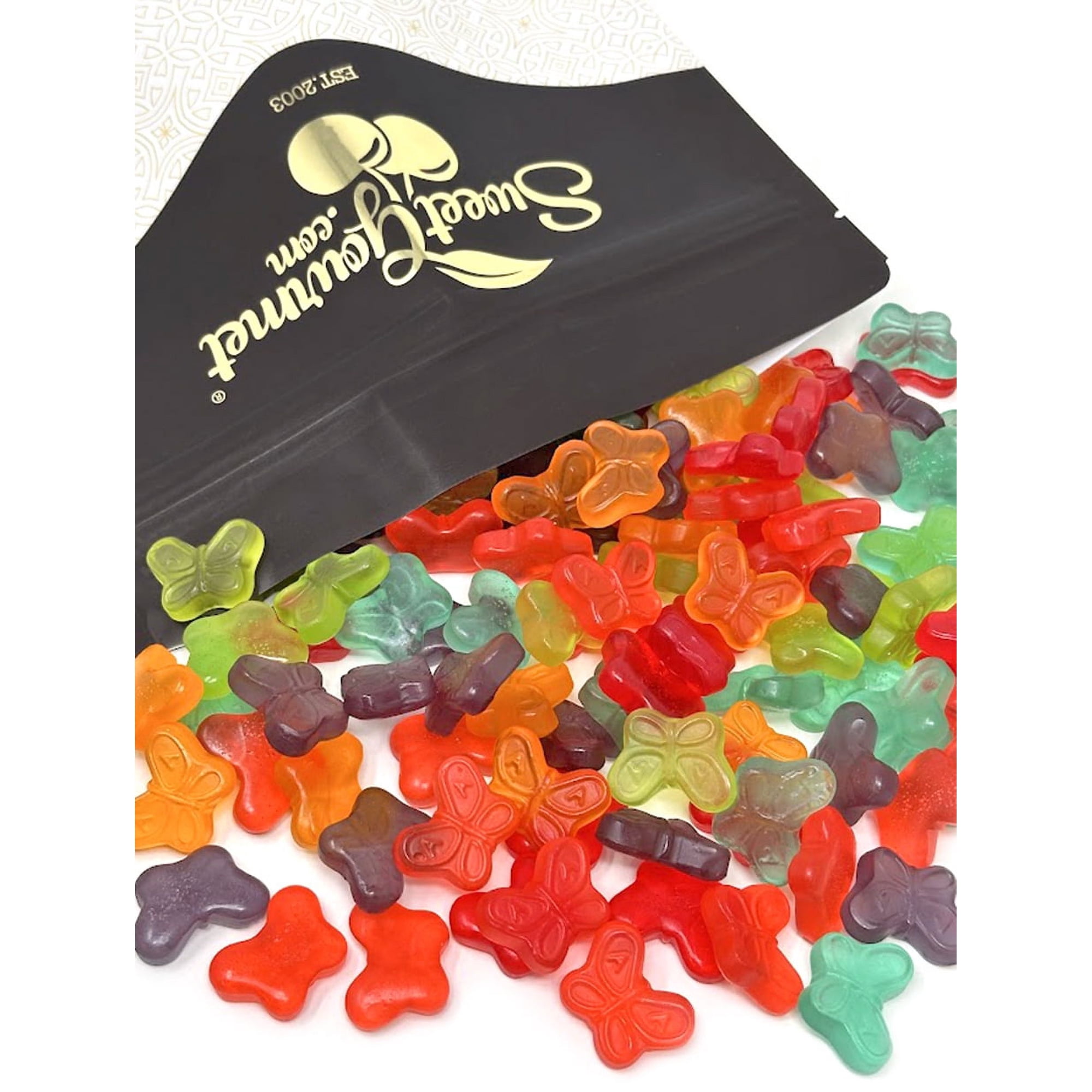 SweetGourmet Mini Assorted Fruit Gummy Butterflies Bulk Candy | 2 Pounds