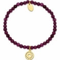 thumbnail image 2 of Stainless Steel Polished Yellow Ip Heart Dark Purple Jade Stretch Bracelet Made In China -Jewelry By Sweet Pea, 2 of 6