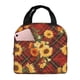 thumbnail image 1 of Easygdp Red Plaid Sunflower Bolsa Térmica Premium - Tela Oxford Impermeable, Gran Capacidad, Bolsillo Frontal, Unisex para Trabajo, Escuela, Actividades al Aire Libre y Picnics, 1 of 8
