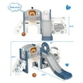 thumbnail image 6 of XJD 10 in 1 Toddler Slide, Kids Slide for Toddlers Age 1-3, Toddler Play Climber Slide Playset with Basketball Hoop and Ball, Toddlers Outdoor Indoor Playground(Blue+Gray), 6 of 9