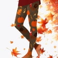 thumbnail image 2 of XJDJHC Womens Thanksgiving Leggings 2024 Turkey Pumpkin Wheat Printed High Waisted Tummy Control Soft Stretchy Yoga Pants, 2 of 5