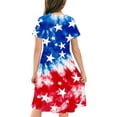 thumbnail image 4 of Amidoa Girl Dresses Swing A-Line Short Sleeve 4th of July Dress Summer Casual Sundress for Kids Multicolor Size 5T, 4 of 9