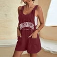 thumbnail image 2 of Up to 40% off! Women's Summer Comfortable Casual Suspender Printing Shorts Pocket Jumpsuit Shorts with Pockets 2025 Clothes, 2 of 5