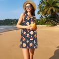 thumbnail image 3 of Fotbe Holiday Gingerbreads Vestido de Verano sin Mangas para Mujer – Vestido Midi Línea A, Estilo Camiseta Floral, Vestido Playero Casual y Fluido, 3 of 7