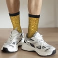 thumbnail image 6 of Vsdgher Gold Glitter Crew Socks for Men & Women, Breathable Casual Athletic Ankle Socks, 6 of 6