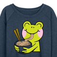 thumbnail image 3 of Instant Message - Kawaii - Ramen Noodles For Frog - Women's Lightweight French Terry Long Sleeve Shirt, 3 of 6
