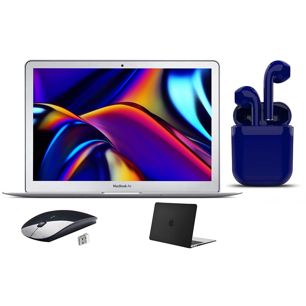 Restored Apple 13.3-inch MacBook Air Laptop, Intel Core i5, 4GB RAM, Mac OS, 128GB SSD, Bundle: Black Case, Wireless Mouse, Headset - Silver (Refurbished)