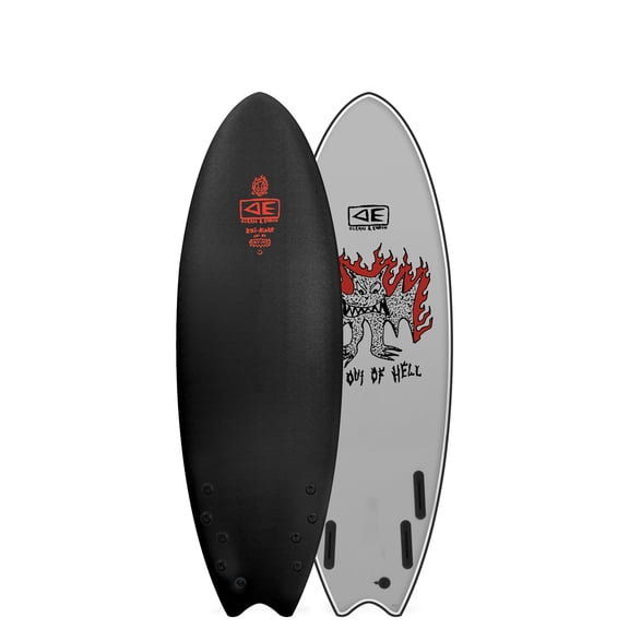 Ocean & Earth Bat Out of Hell Quad Softboard Black Surfboard - 5'6"