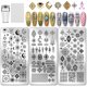 thumbnail image 1 of Juego de 3 placas de estampado de uñas con diseño de tótems vintage, estilos étnicos, plantillas para manicura, diseño de luna y estrella., 1 of 7