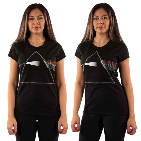 Pink Floyd Ladies Embellished T-Shirt: Dark Side of the Moon (Large)