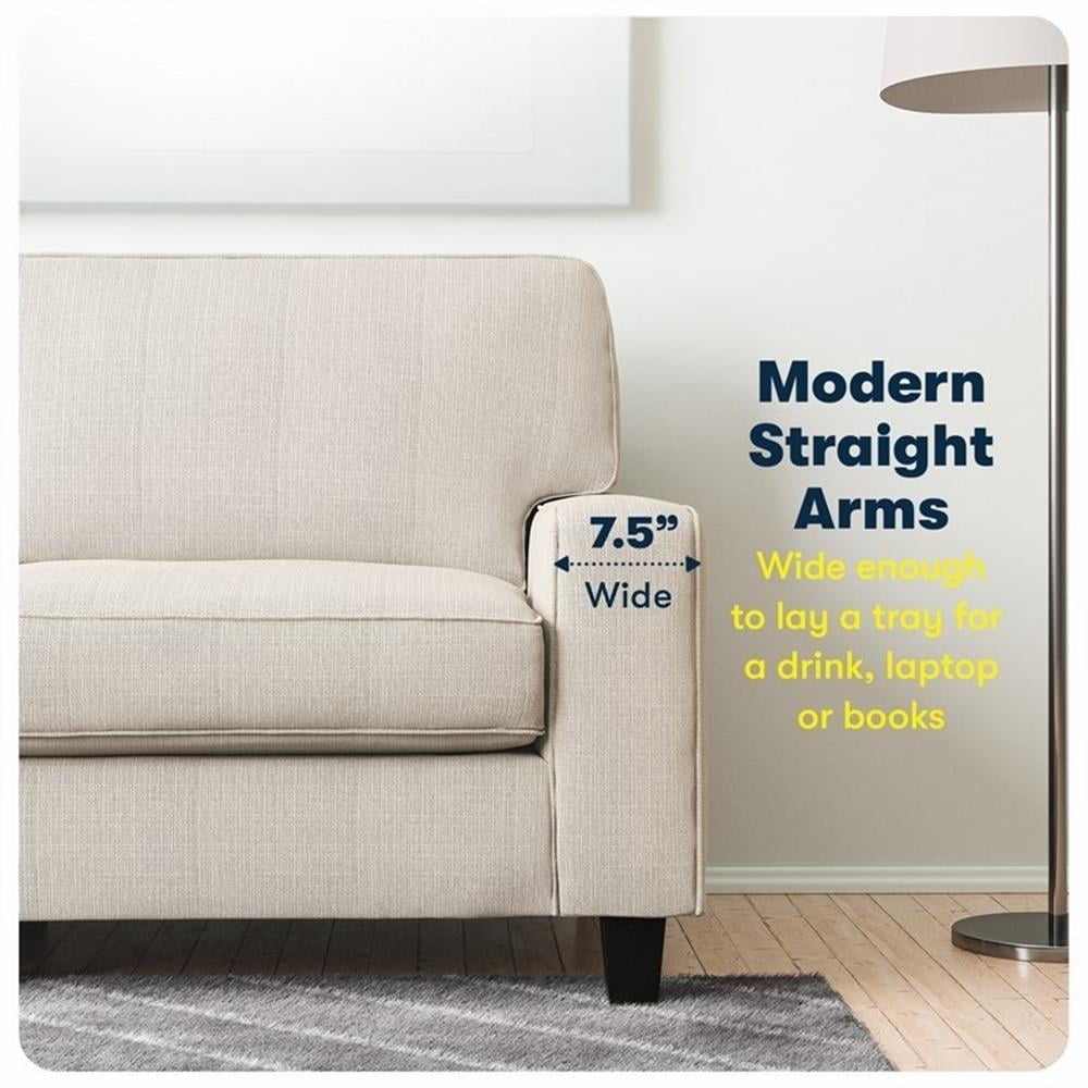 Bowery Hill 61" Track Arm Sofa Loveseat with Removable Covers Buckwheat
