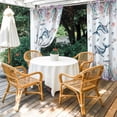 thumbnail image 3 of Outdoor Curtains for Patio Waterproof Whale Coral Starfish Indoor/Outdoor Curtain Tiebacks Shell Ocean Marine Life Privacy Sun Block Grommet Drapes for Pergolas Gazebo Porch 2 Panel 54x108 Inch, 3 of 9