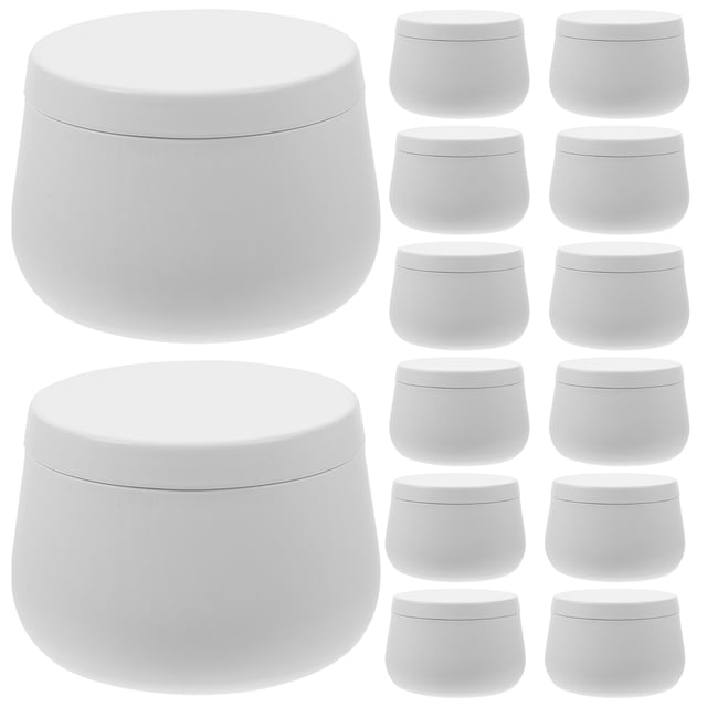 Caja de lata de 24 piezas con tapa Recipiente de almacenamiento de hojalata redonda de 4 oz Lata de hojas de té