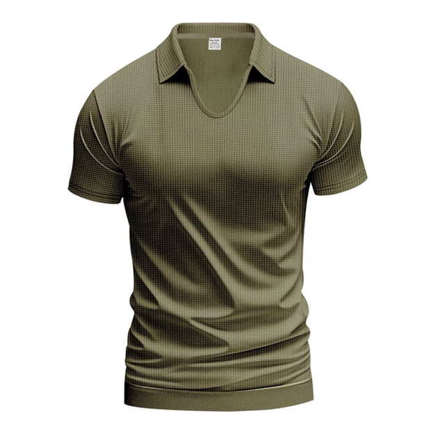 Camisa informal de playa de manga corta y cuello en V para hombre: ligera, vacaciones, estilo hippie