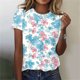 thumbnail image 2 of Tops de Ajuste Suelto para las Mujeres Impreso Manga Corta Suéter Camiseta Cuello Redondo Blusa Casual, Top de Moda para el Uso Diario Y las Salidas, 2 of 6