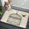 thumbnail image 5 of Retro Birdcage Bathroom Rug Washable 2x3 Entryway Rug Non Slip Vintage Abstract Art Bird Front Door Mat Low Pile Indoor Doormat Throw Floor Carpet for Kitchen Bedroom Entrance, 5 of 8