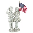 thumbnail image 1 of Design Toscano QM7512030 Patriotic Flag Children Statue,Antique Stone, 1 of 1