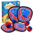 thumbnail image 1 of Qrooper Juego de juguetes de playa para lanzar y atrapar pelotas, juegos al aire libre para niños, captura de pelotas, entrenamiento de béisbol para niños pequeños, deportes en el patio, juegos de pis, 1 of 9