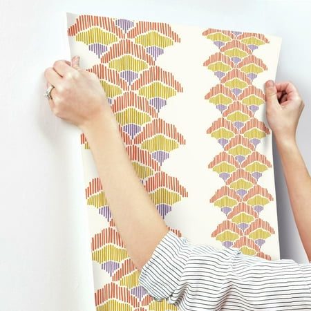 Drew Barrymore Flower Home Orange and Yellow Mountains Abstract Peel & Stick Wallpaper