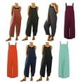 thumbnail image 2 of KEINXS Women Baggy Tulip Hem Loose Jumpsuits Overalls Square Neck Sleeveless Bib Pants with Pockets Plus Size, 2 of 6