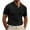 Black, variant on WREESH Men's Solid Color Waffle Shirts Turndown Collar Top Short Sleeve Shirt Classic Summer Henley Top White