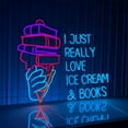 thumbnail image 2 of Glowneon I Just Really Love Ice Cream Book Neon Sign, Ice Cream Decor, 2 of 4