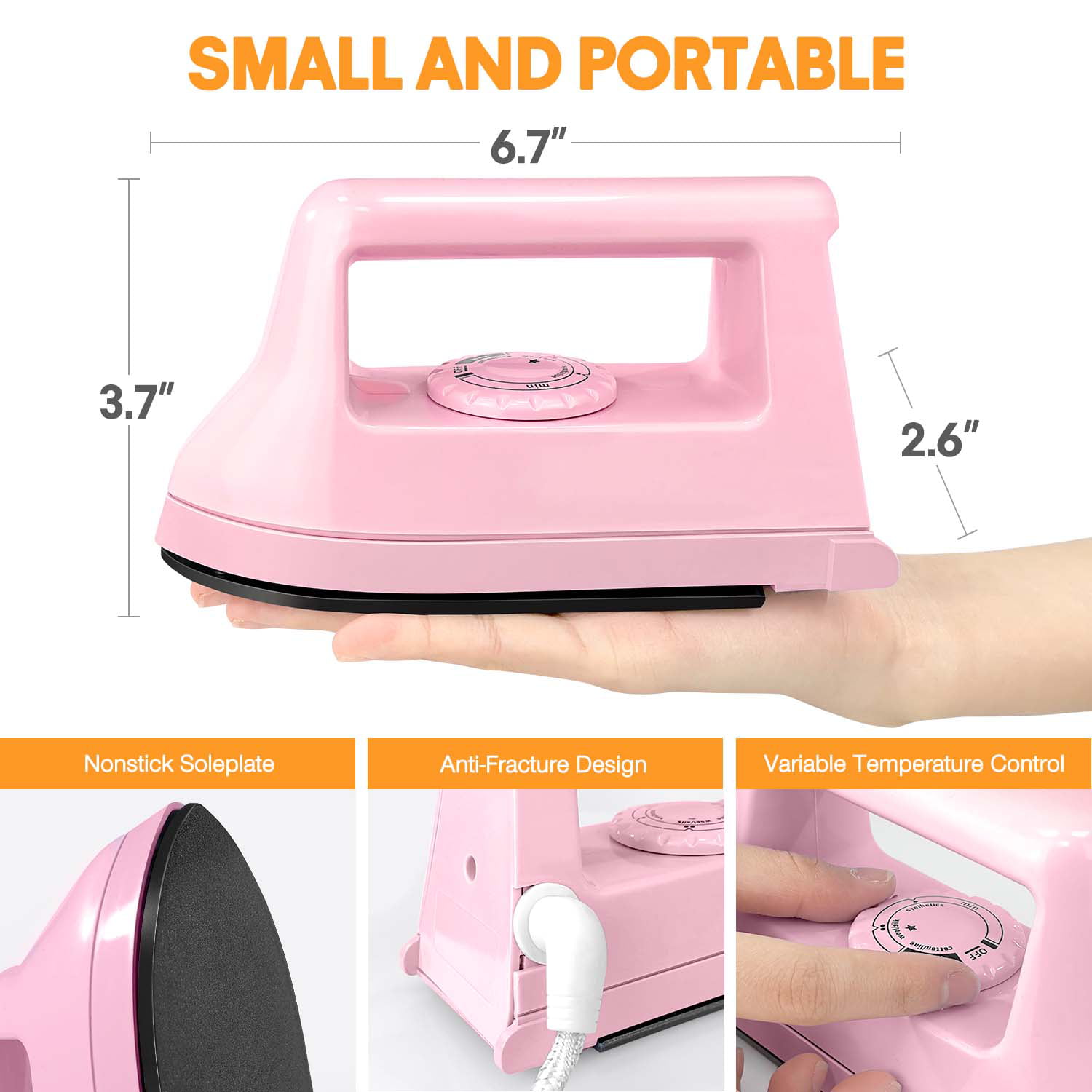 QuuCLY Mini Heat Press Machine Mini Irons for Crafts Portable Heat Press  Easy for T-Shirts Shoes Hats and Small HTV Vinyl Projects Transfer(Pink)